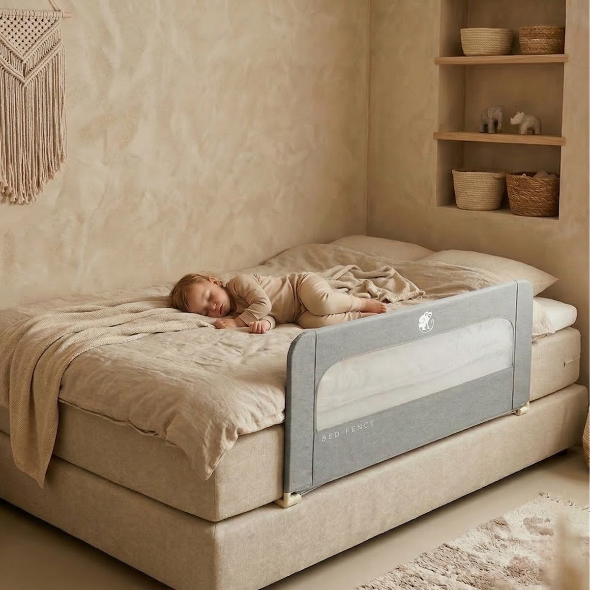 Zaštitna ograda za krevet Monkey Mum® Short - otvorena