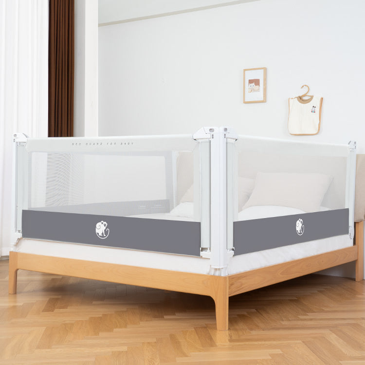 Zaštitna ograda za krevet Monkey Mum® Popular - svijetlosiva - otvorena