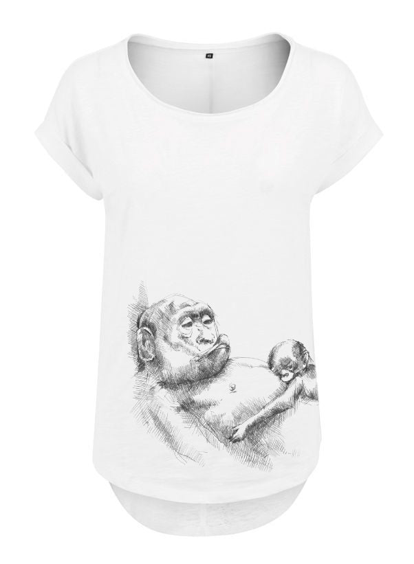 Amningströja Monkey Mum® vit - liten apa