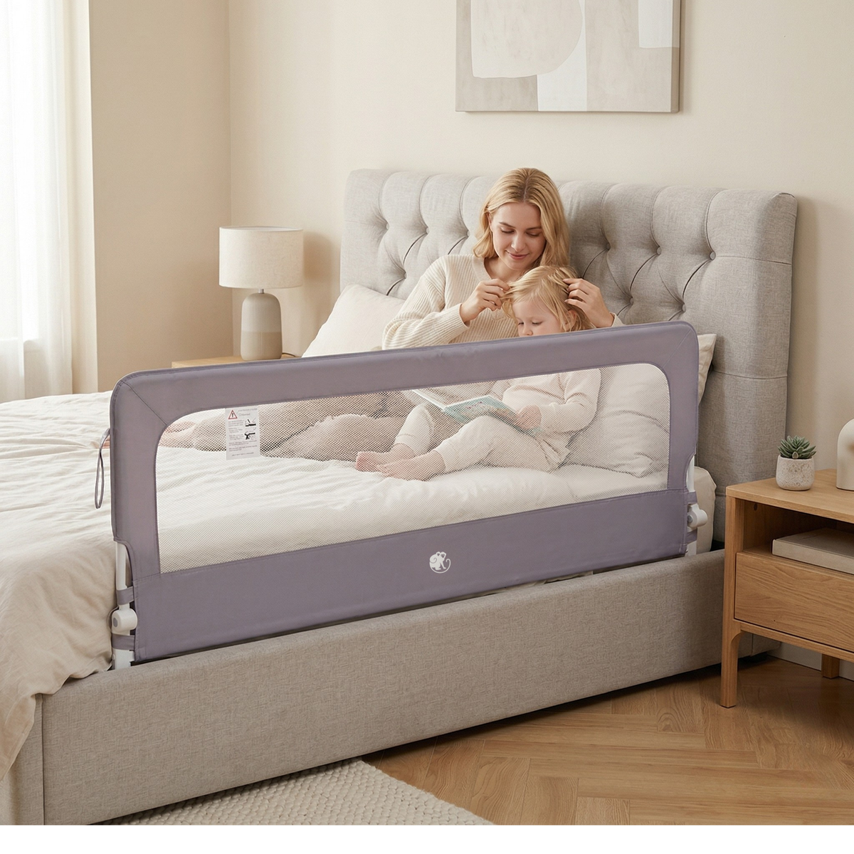Zaštitna ograda za krevet Monkey Mum® Flip - otvorena