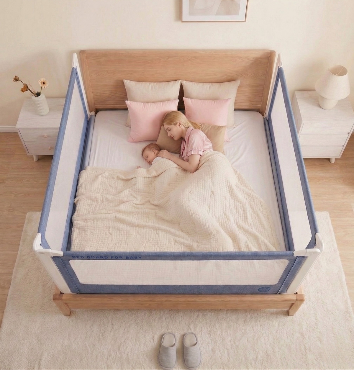 Zaštitna ograda za krevet Monkey Mum® Popular - tamnoplava - design - rasprodaja