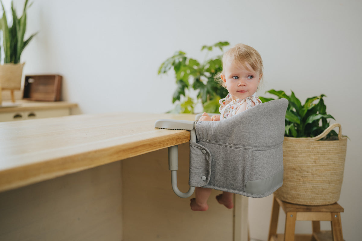 Travel high chair Monkey Mum® - gray - unpacked