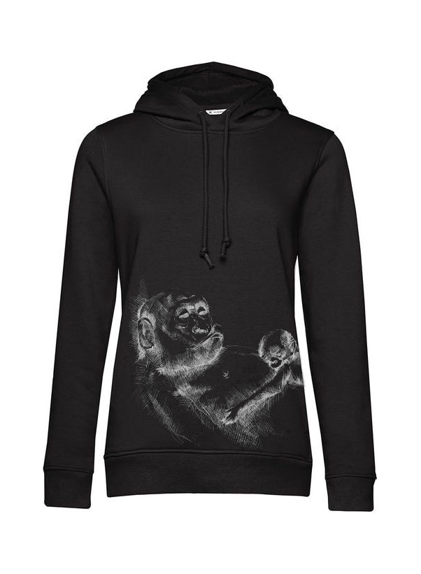 Dukserica za dojenje Monkey Mum® crna - majmunčić