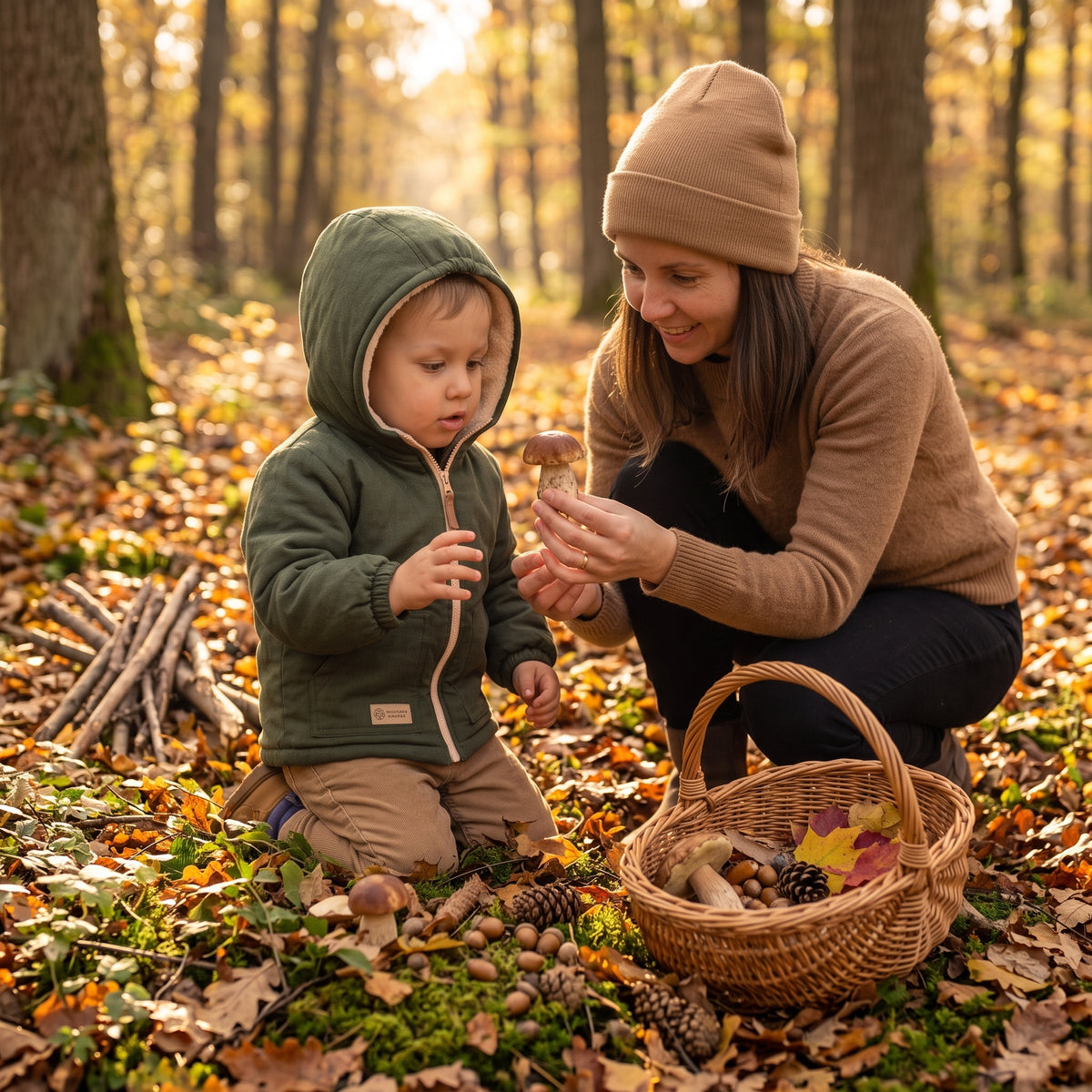 Dječja zimska softshell jakna s teddy podstavom Monkey Mum® - Khaki lovac