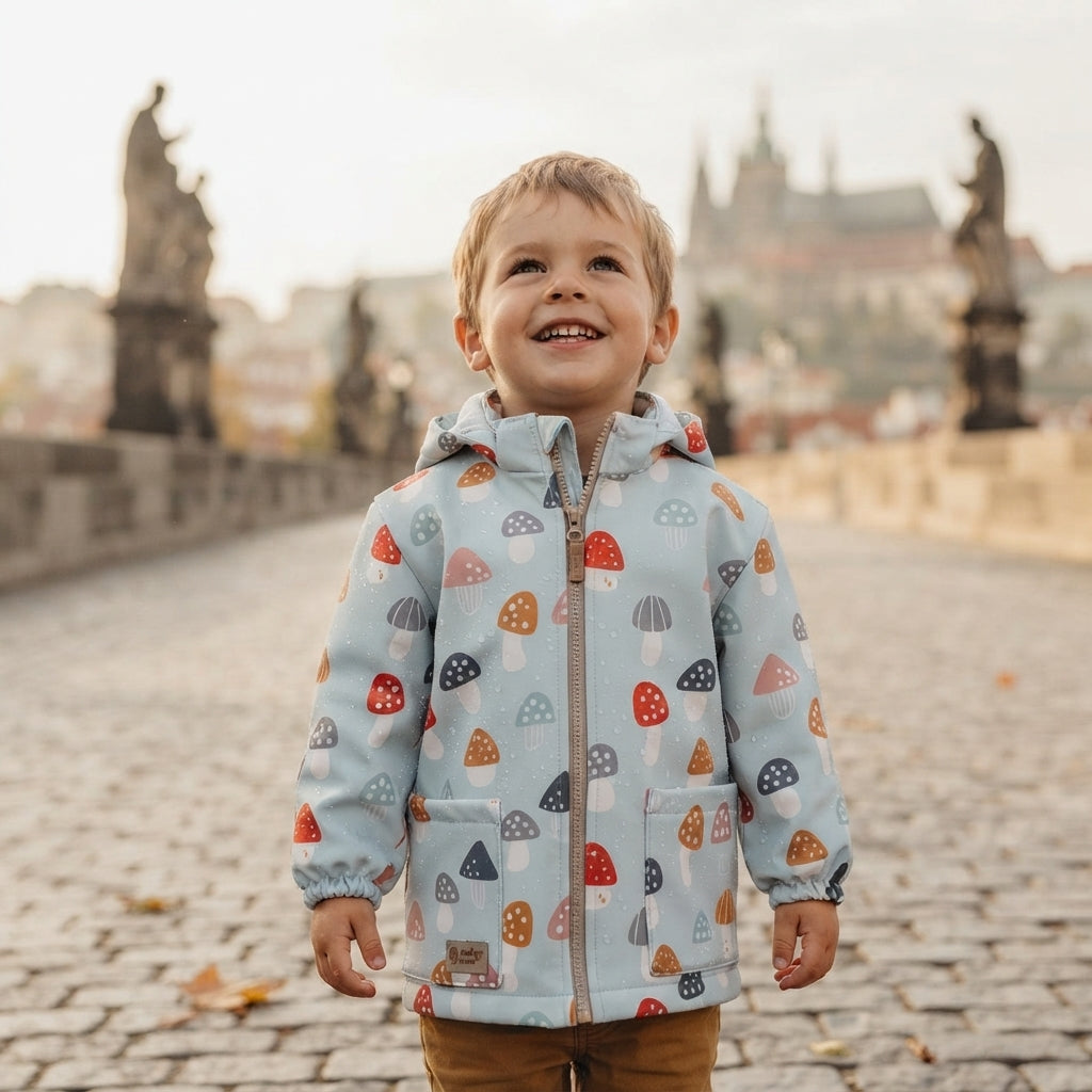 Dječja softshell jakna s membranom Monkey Mum® - Šareni muharači