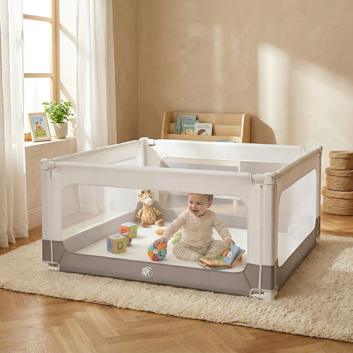 Monkey Mum® 2-in-1 Bed Rail and Playpen Smart - Unboxed